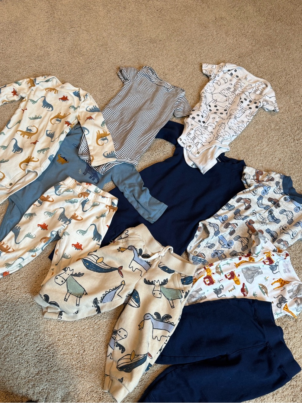 Carter's assorted 18 month onesies, pants and rompers